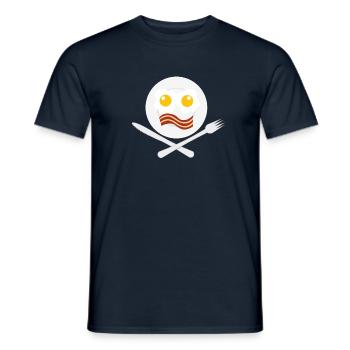 Breakfast Breakfast Fried Eggs Bacon Eggs Face - Men's T-Shirt - navy - Front - AI Model Male 178 light (178cm)