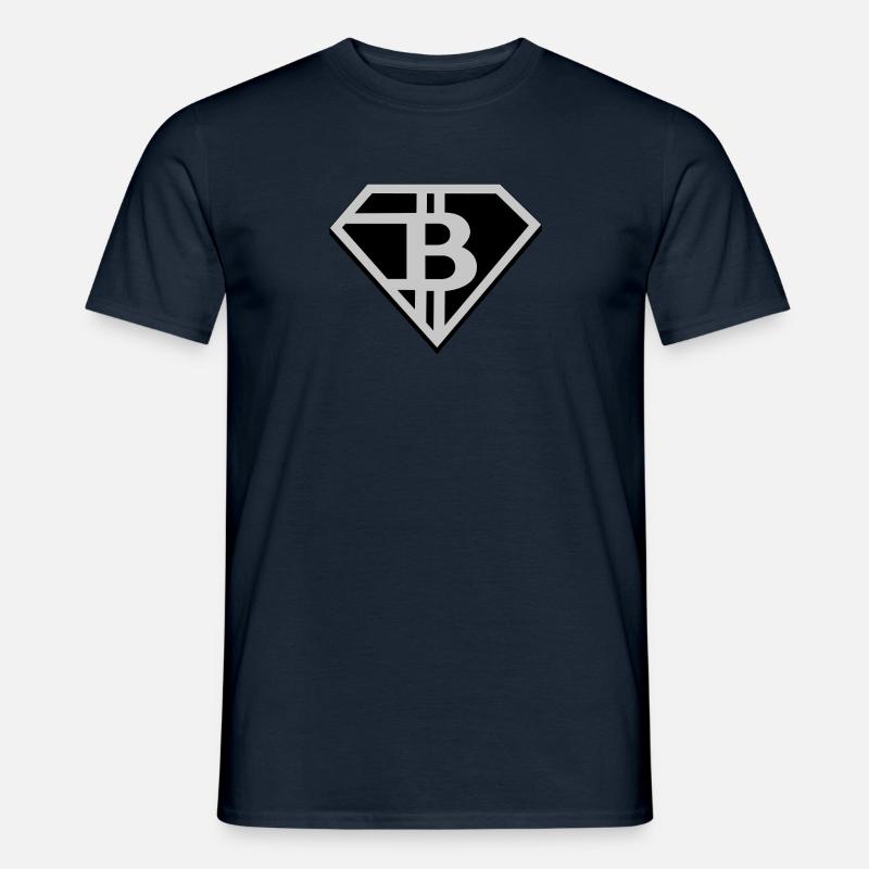 Bitcoin Design Logo - Männer T-Shirt - Navy