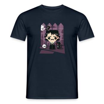 Ein damned Poe-t es Haus - Männer T-Shirt - Navy - Vorne - AI Model Male 178 light (178cm)