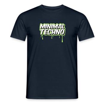 MINIMAL TECHNO - Männer T-Shirt - Navy - Vorne - AI Model Male 178 light (178cm)