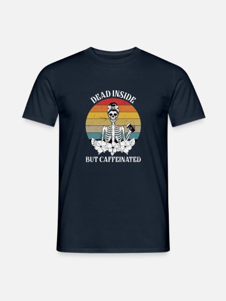 Tot Innen aber Koffeinhaltig weibliches Skelett - Männer T-Shirt - Navy