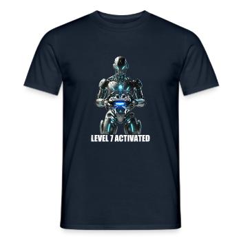 Level 7 Activated Robot Gamer - Männer T-Shirt - Navy - Vorne - AI Model Male 178 light (178cm)