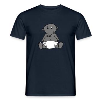 adorable bébé éléphant avec une couche - T-shirt homme - marine - Devant - AI Model Male 178 light (178cm)
