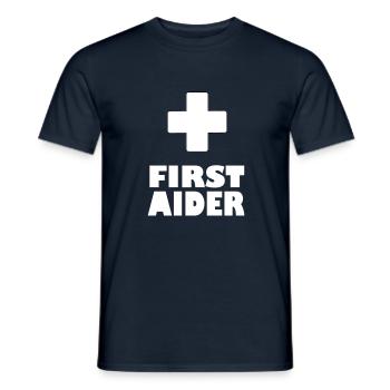 Ersthelfer - Männer T-Shirt - Navy - Vorne - AI Model Male 178 light (178cm)