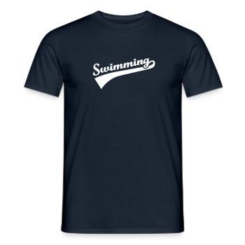Schwimmen - Männer T-Shirt - Navy - Vorne - AI Model Male 178 light (178cm)