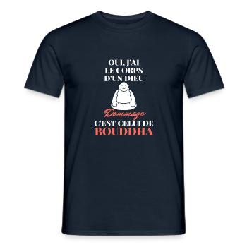 Oui j'ai le corps d'un dieu... - T-shirt homme - marine - Devant - AI Model Male 178 light (178cm)