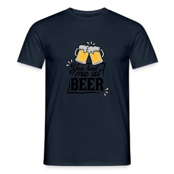 Persuade la bière en disant - T-shirt homme - marine - Devant - AI Model Male 178 light (178cm)