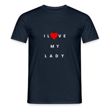 T-shirts and gadgets with a love message :) - Men's T-Shirt - navy - Front - AI Model Male 178 light (178cm)