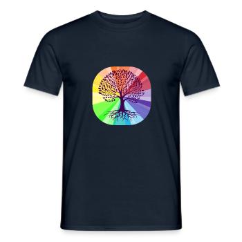 Arbre de vie rond - T-shirt homme - marine - Devant - AI Model Male 178 light (178cm)