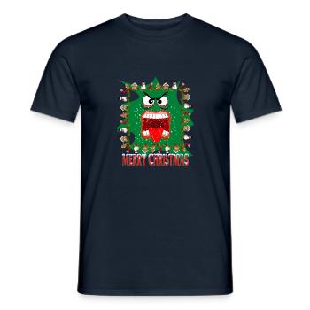 Ugly Merry Christmas Shouter Design par vauART - T-shirt homme - marine - Devant - AI Model Male 178 light (178cm)