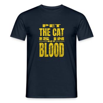 cat face hoodies and sweatshirts geek big cat - Männer T-Shirt - Navy - Vorne - AI Model Male 178 light (178cm)