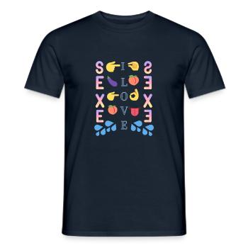LOVE SEXE - T-shirt homme - marine - Devant - AI Model Male 178 light (178cm)