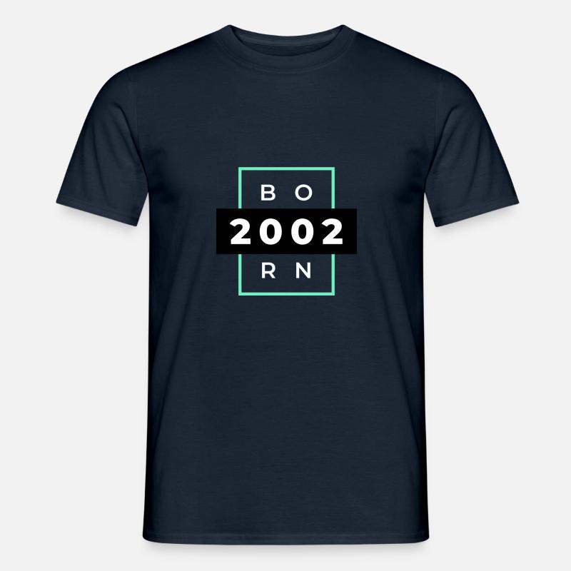 Born 2002 Birthday - Männer T-Shirt - Navy
