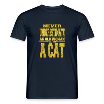 being a grandma quote cat angry grandma family - Men's T-Shirt - navy - Front - AI Model Male 178 light (178cm)