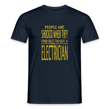 cool light bulb electrician clothing - Männer T-Shirt - Navy - Vorne - AI Model Male 178 light (178cm)
