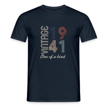 83. Geburtstag 1941 - Vintage Retro Geschenkidee - Männer T-Shirt - Navy - Vorne - AI Model Male 178 light (178cm)