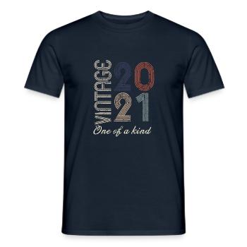 3rd Anniversary 2021 - Vintage Retro Gift Idea - Men's T-Shirt - navy - Front - AI Model Male 178 light (178cm)