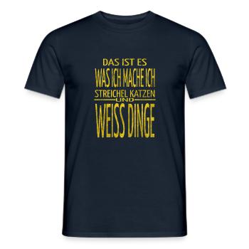 Chat de Noël drôle citation humour - T-shirt homme - marine - Devant - AI Model Male 178 light (178cm)