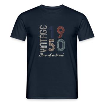 74th Birthday 1950 - Vintage Retro Gift Idea - Men's T-Shirt - navy - Front - AI Model Male 178 light (178cm)