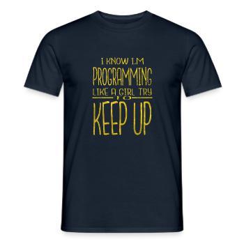 cool birthday geek birthday present idea awesome - Men's T-Shirt - navy - Front - AI Model Male 178 light (178cm)