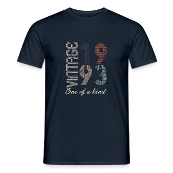 31st Birthday 1993 - Vintage Retro Gift Idea - Men's T-Shirt - navy - Front - AI Model Male 178 light (178cm)