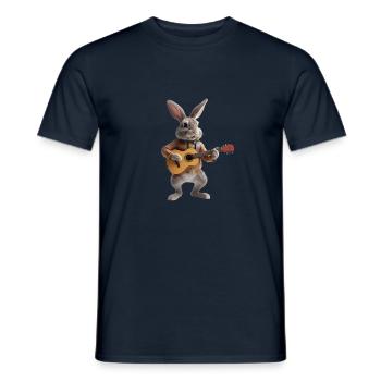 Rabbit Gitarre - Männer T-Shirt - Navy - Vorne - AI Model Male 178 light (178cm)