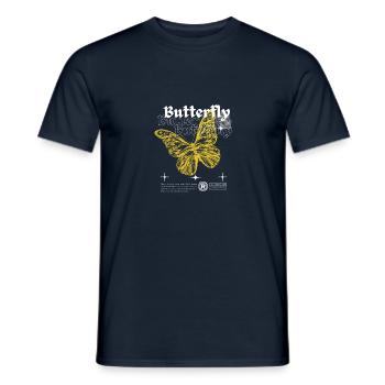 Fluttering Beauty: Schmetterlingstraum T-Shirt - Männer T-Shirt - Navy - Vorne - AI Model Male 178 light (178cm)