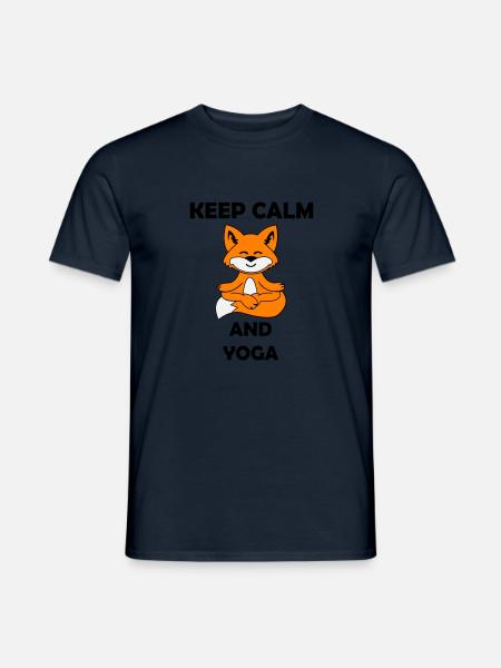 Yoga Fox Keep Calm - Men's T-Shirt - navy