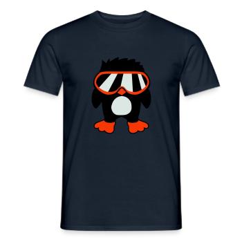 Penguin Bird Cool Ski Goggles DJ Fun Little Bird - Men's T-Shirt - navy - Front - AI Model Male 178 light (178cm)