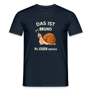 Gemeinsam joggen Lustige Sprüche Humor - Männer T-Shirt - Navy - Vorne - AI Model Male 178 light (178cm)