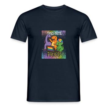 DINO MITE - CSD - Regenbogen - Pride - Männer T-Shirt - Navy - Vorne - AI Model Male 178 light (178cm)