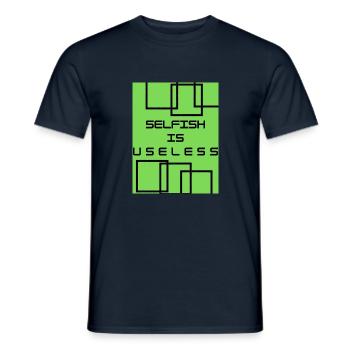 selfish is useless - T-shirt homme - marine - Devant - AI Model Male 178 light (178cm)