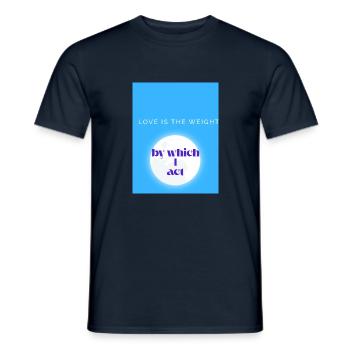 LOVE IS THE WEIGHT - T-shirt homme - marine - Devant - AI Model Male 178 light (178cm)