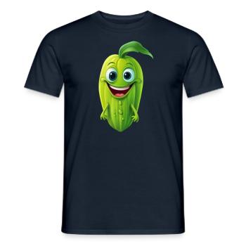 Kawaii Gemüse-Träumchen: Gurke, Grüner Kürbis & Zu - Männer T-Shirt - Navy - Vorne - AI Model Male 178 light (178cm)
