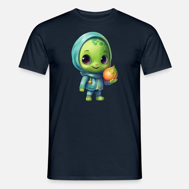 Blau-Pinker Alien Skateboarder: Kosmische Tricks - Männer T-Shirt - Navy