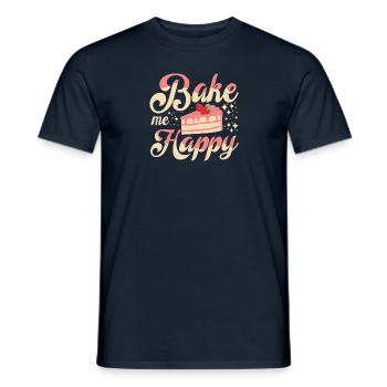 Cake Baker Bake Me Happy Cupcake - Men's T-Shirt - navy - Front - AI Model Male 178 light (178cm)