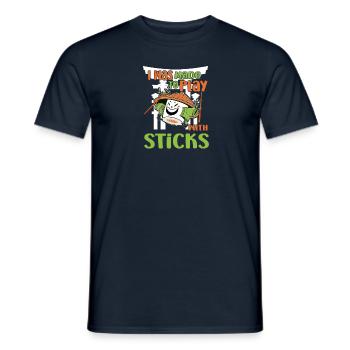Japanese Food Lover I Was Made To Play With Sticks - Men's T-Shirt - navy - Front - AI Model Male 178 light (178cm)