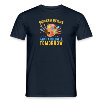 Cool Artist Paint a Colorful Tomorrow Painter Gift - Men's T-Shirt - navy - Front - AI Model Male 178 light (178cm)