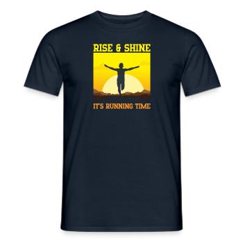 Running Rise & Shine Marathon Runner Gift - Männer T-Shirt - Navy - Vorne - AI Model Male 178 light (178cm)