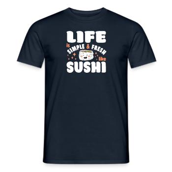 Sushi Lover Life est simple et frais comme les sushis - T-shirt homme - marine - Devant - AI Model Male 178 light (178cm)