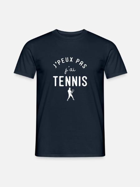 J'peux pas j'ai tennis cadeau humour sport tennis - T-shirt homme - marine