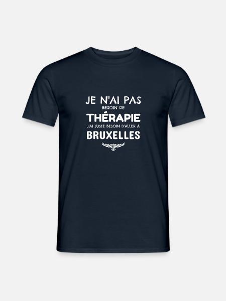 Bruxelles thérapie - T-shirt homme - marine
