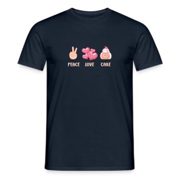 Cake Baker peace Love Cake Gift Idea - Men's T-Shirt - navy - Front - AI Model Male 178 light (178cm)