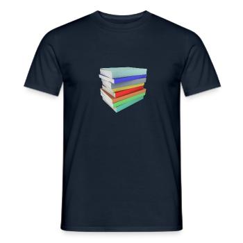 Stack of books - Men's T-Shirt - navy - Front - AI Model Male 178 light (178cm)