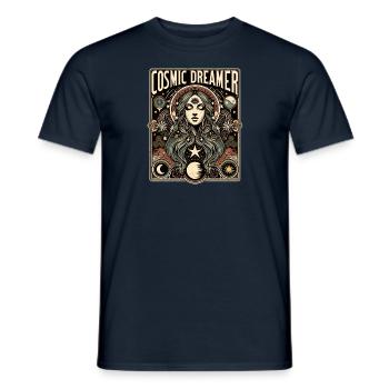 Cosmic Dreamer Mystical Art - Men's T-Shirt - navy - Front - AI Model Male 178 light (178cm)