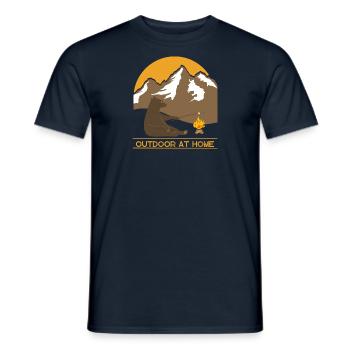 OUTDOOR Bear - Camping - Mountains - Hiking - Men's T-Shirt - navy - Front - AI Model Male 178 light (178cm)