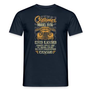 Oldtimer Baujahr 1956 Geboren Jahrgang Geburtstag - Männer T-Shirt - Navy - Vorne - AI Model Male 178 light (178cm)