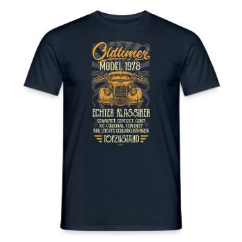 Oldtimer 1978 Birthday born in 1978 - Men's T-Shirt - navy - Front - AI Model Male 178 light (178cm)