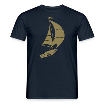 Segelboot Segelyacht Meer Silhouette - Männer T-Shirt - Navy - Vorne - AI Model Male 178 light (178cm)