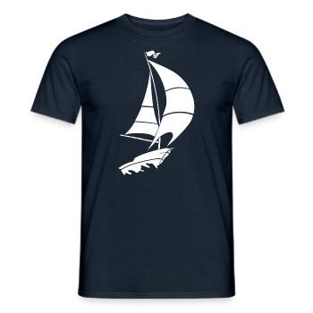 Segelboot Segelyacht Meer Silhouette - Männer T-Shirt - Navy - Vorne - AI Model Male 178 light (178cm)